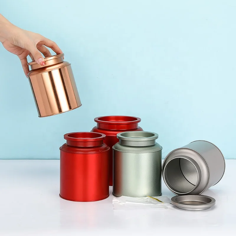 Unique Design Reusable Airtight Lid Tea Tin Can Rose Gold Snack Food Can