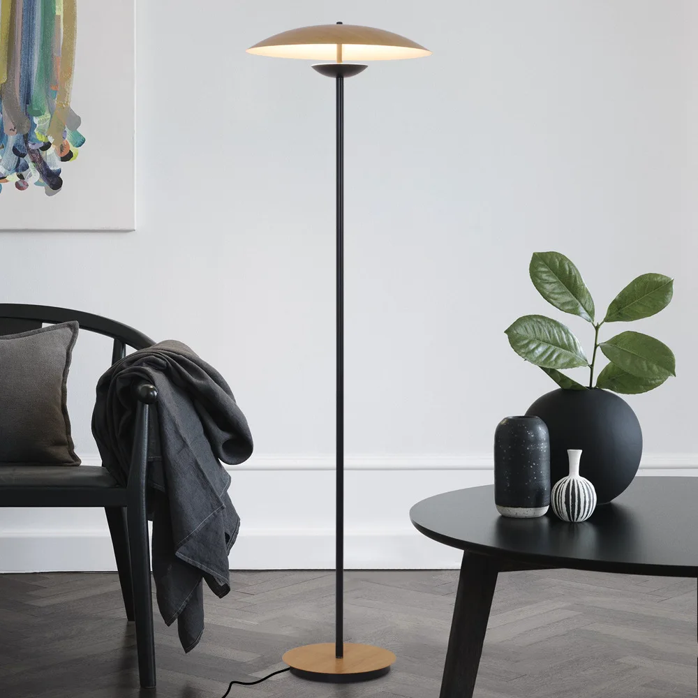 LED Simple American fabric 110v nordic lamp bedroom living room decoration metal plug-in japanese floor lamp