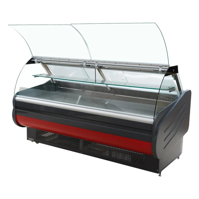 front door air-cooling Deli Dishes Cooked Food Display show case for food store