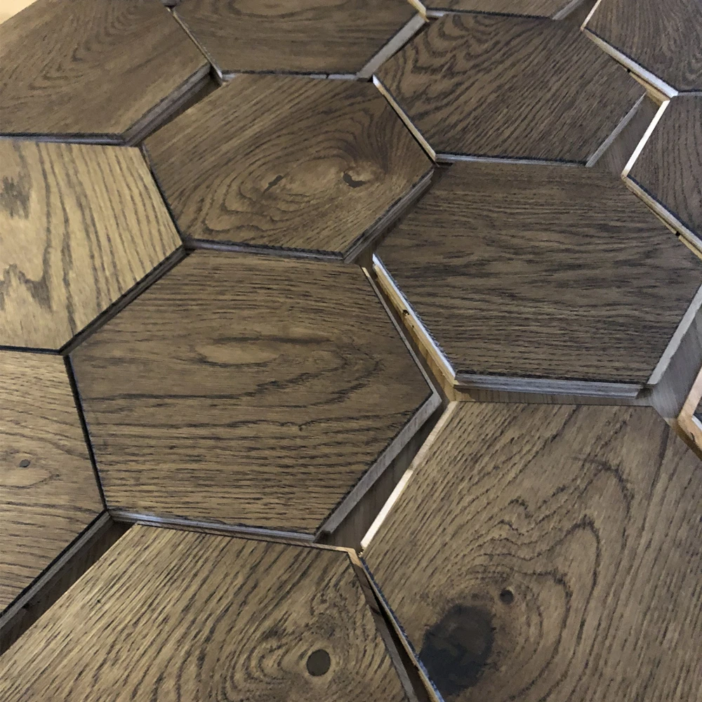 high quality wooden oak hexagon wooden parquet floor design