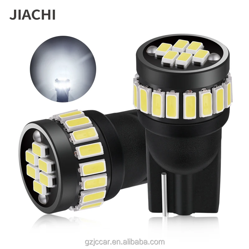 JIACHI Factory W5W T10 Led Light Bulb 192 168 For Auto Car LED 3014 24smd Super Bright License Plate Lamp 12-24V White Red 10PCS