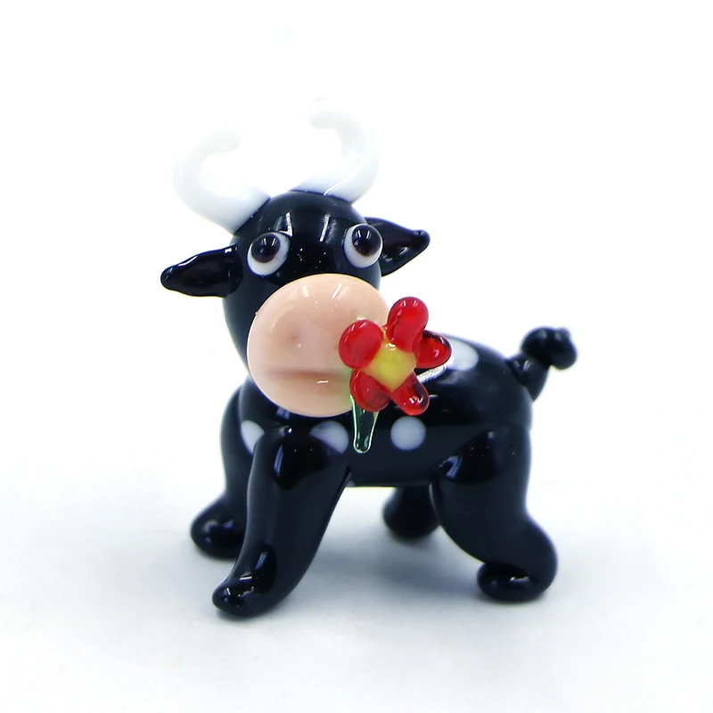 Miniature Small  Lampworking Murano Glass Bull Cow Figurine