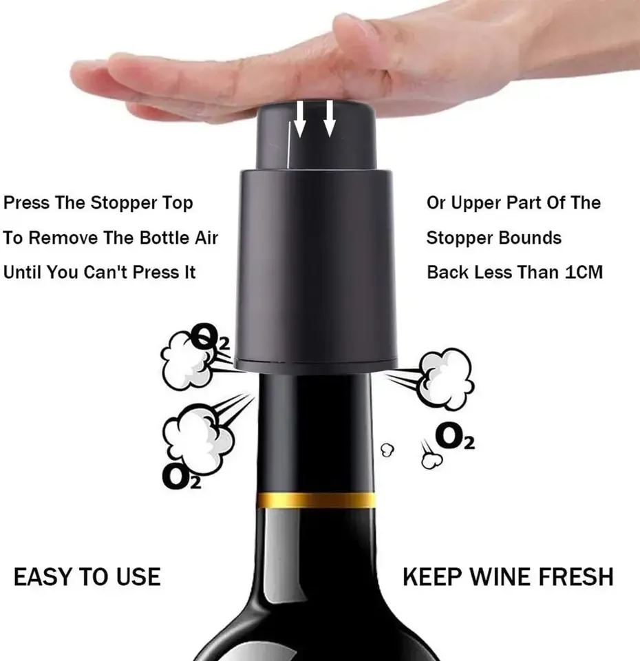 The Reusable Wine Preservator ABS Silicone Red Wine Stopper Effectively Keeps the Wine Fresh