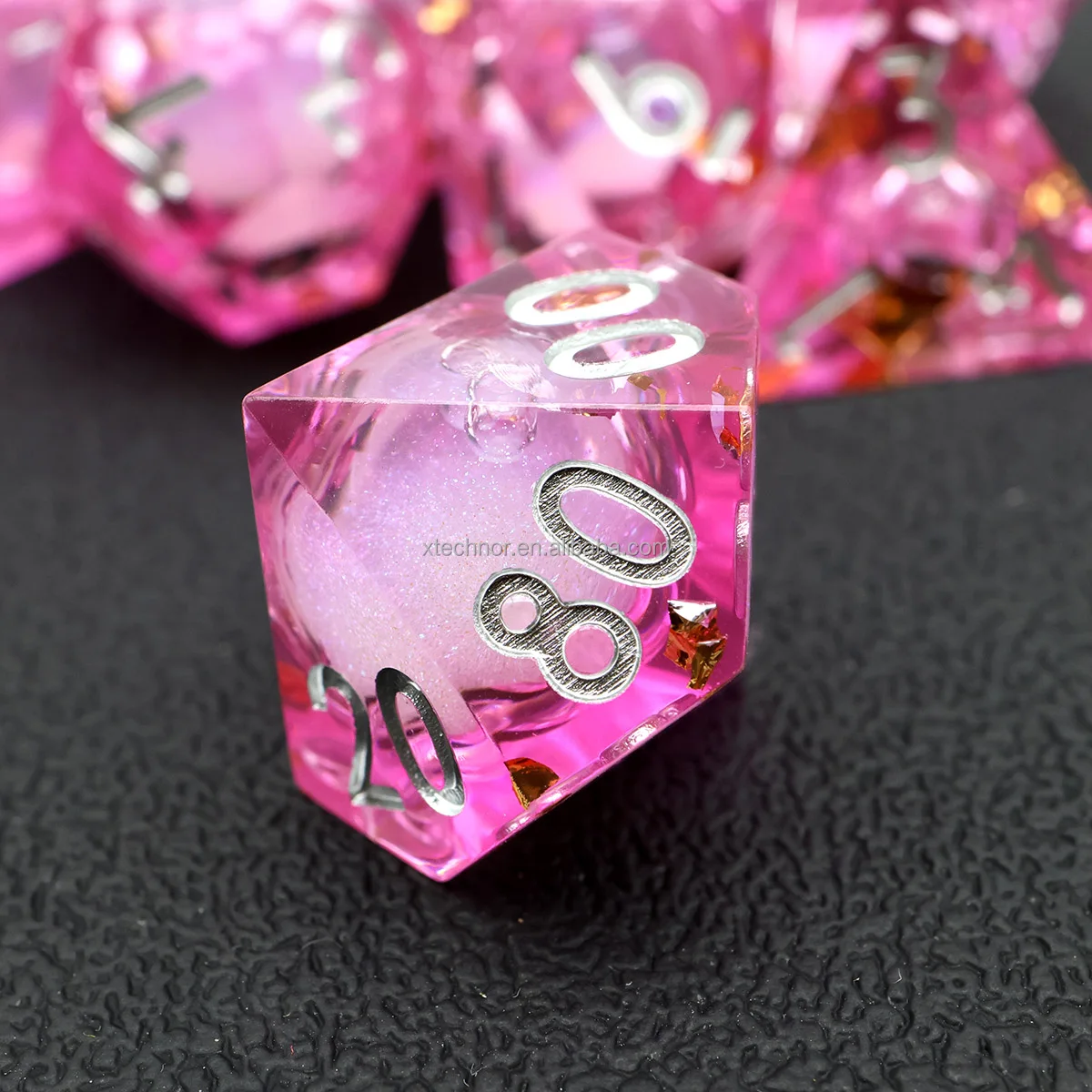 Resin DND Dice Set RPG Board Games Polyhedral Sharp Edge Dice  DND Gift Handmade Role Playing Table Game Dices-Liquid 13