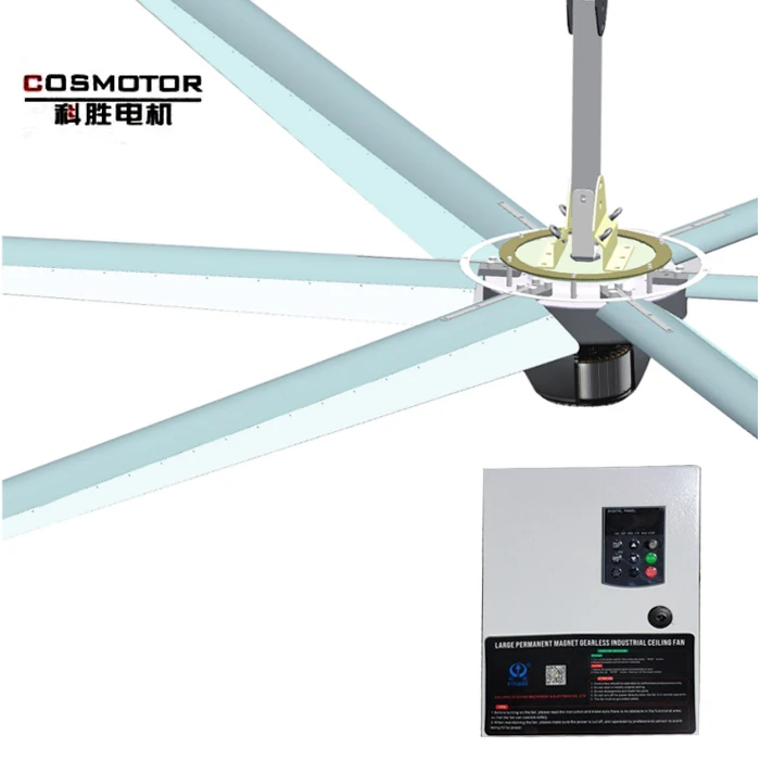 
380V 24ft AC solar photovoltaic large permanent magnet gearless industrial ceiling fan 