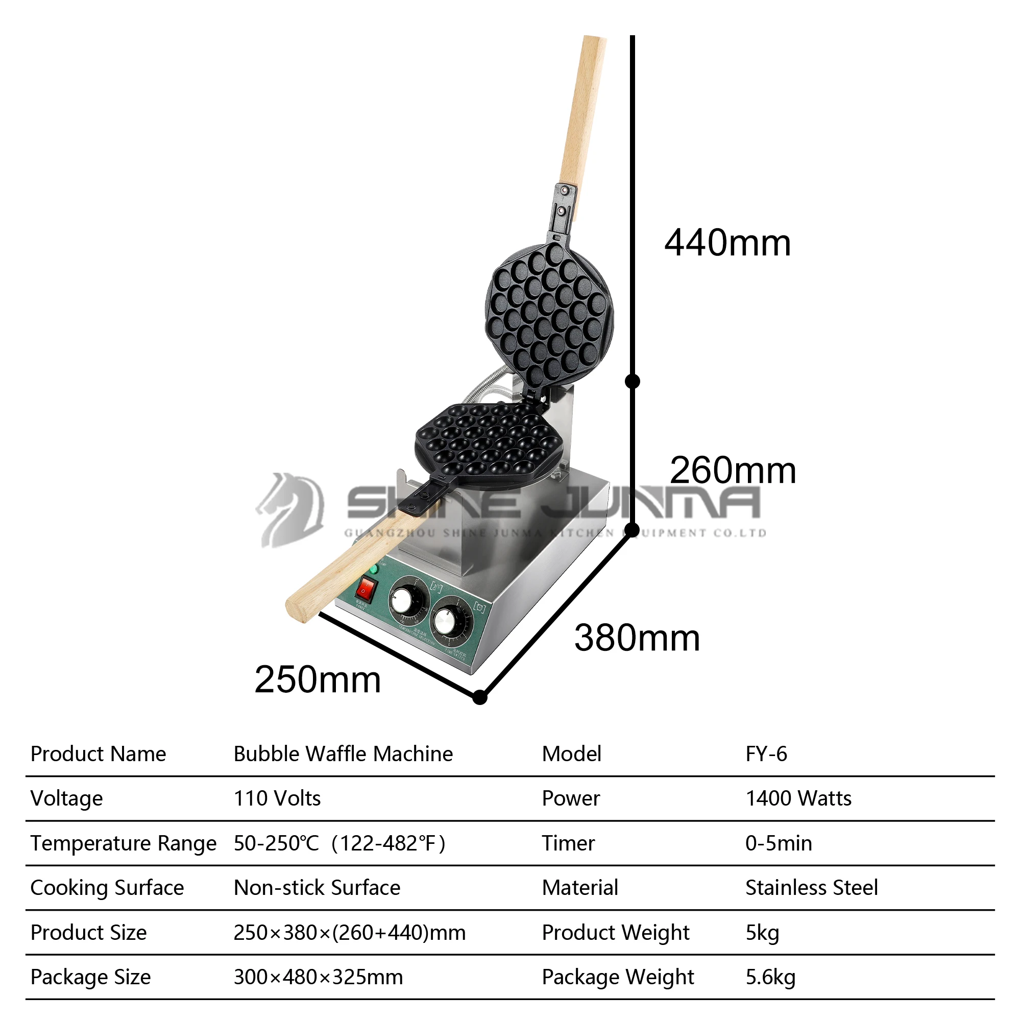 Hongkong Snack Machine Bubble Waffle Maker Mini Waffle Maker Snack Bubble Egg Cake Waffle Baker Maker With Temperature Knob