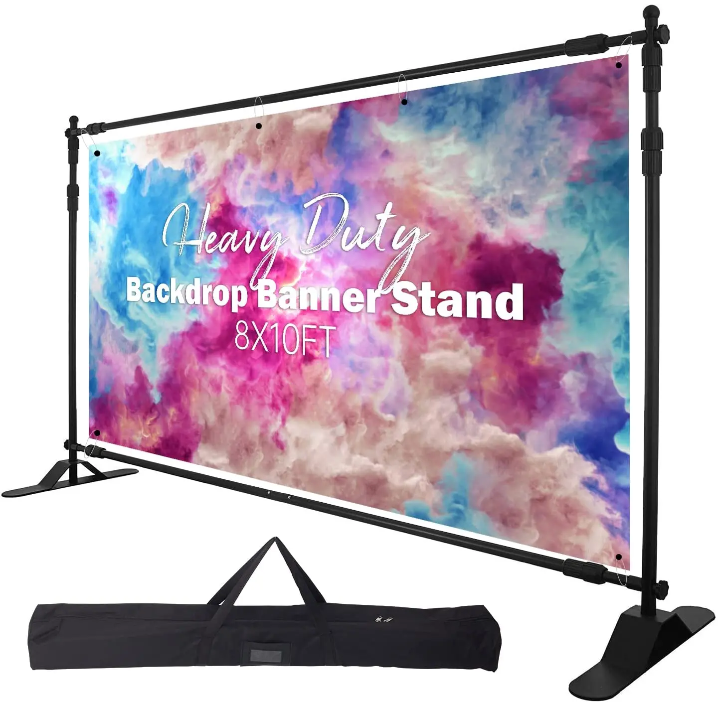 Photo Booth Backdrop Stand 8x10 Kit for Parties Adjustable Heavy Duty Metal Background Decoration Photography Banner Holder