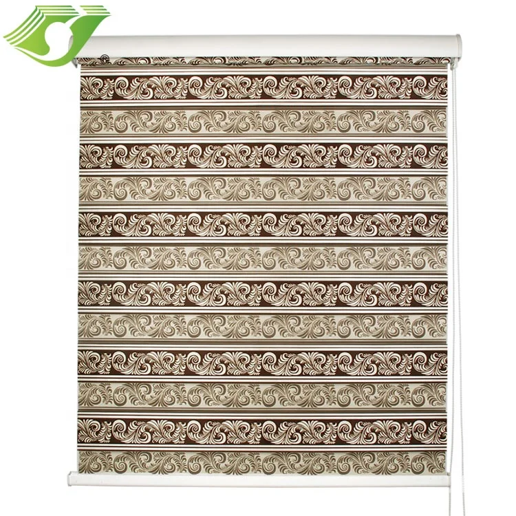 
Zebra Shade Blackout Window Roller Shades Curtain Designer Day Night Polyester Fabric French Window Roman 