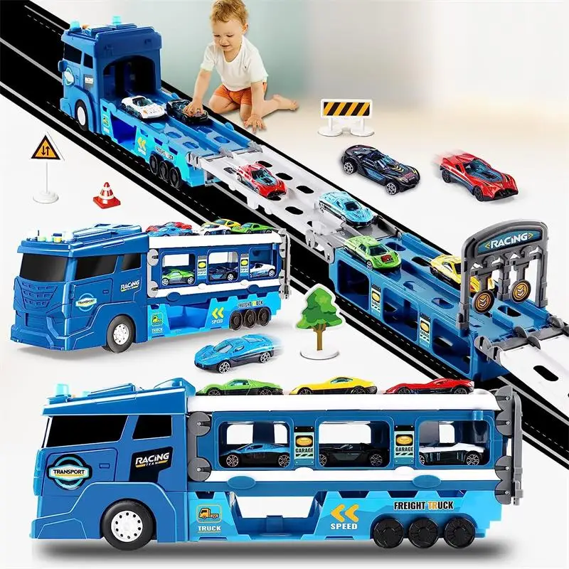 Truck Toy Play Track car Deformation Track Race car Truck Toy Alloy Vehicles Parking Lot