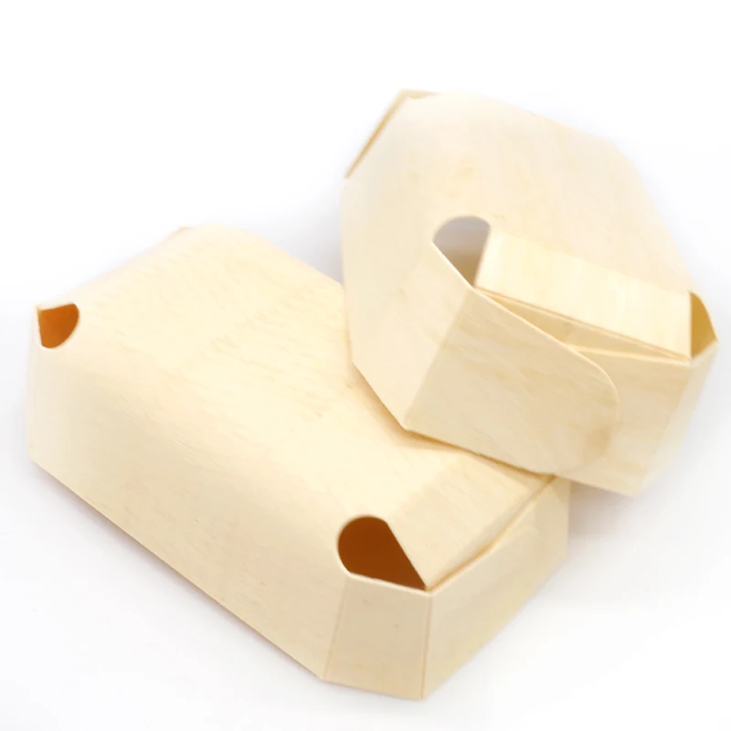 Custom Logo Soft Wood Birch Bark Handmade Cheese Cake Packaging Boxes