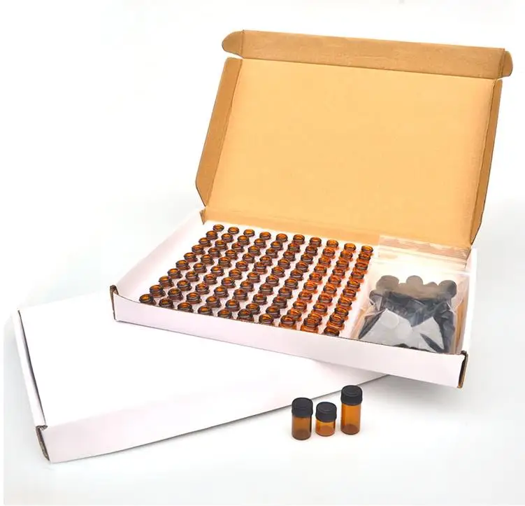 100 шт. в упаковке, 1/4 Dram, 1 мл, мини-флакон с янтарным стеклом doterra, флакон с эфирным маслом, бутылка для образцов с редуктором с отверстием
