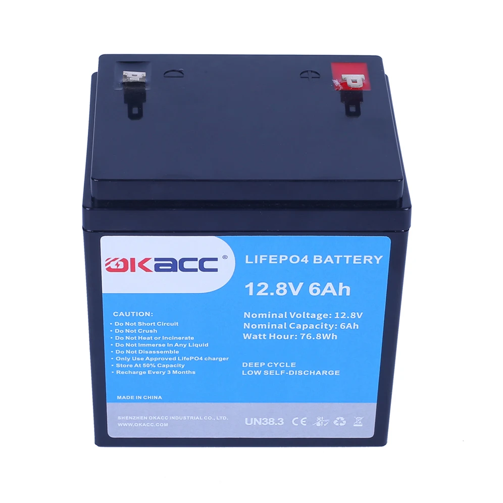 Okacc China Factory Price Rechargeable Deep Cycle 12V 6Ah  Lithium ion Lifepo4 Battery Pack
