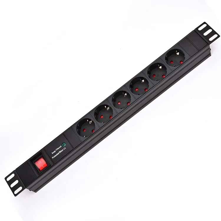 
Eu 6 Port Surge Protection Germany 6 ways PDU Socket 