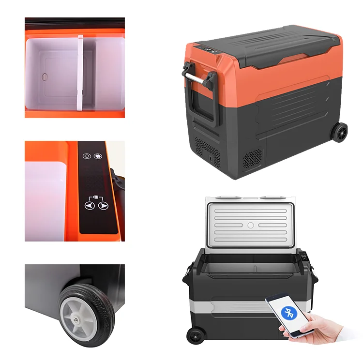 Frozen 50L 12V 24V portable compressor Car Fridge Caravan Camping Car Freezer Portable Refrigerator with CE