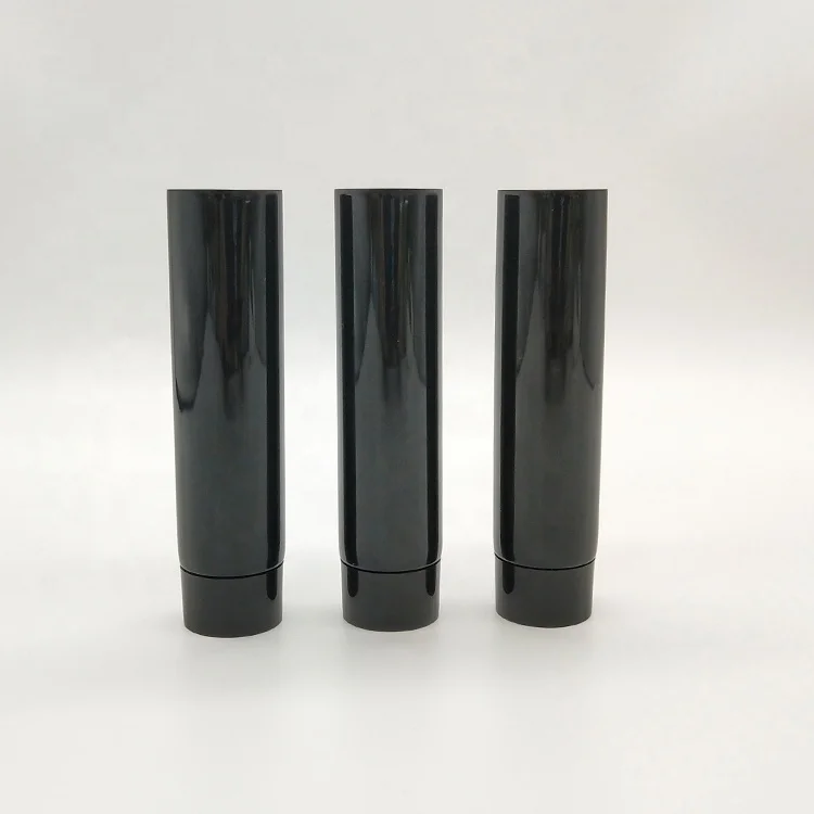 Small diameter plastic tube black blank squeeze plastic gel tube with screw lid