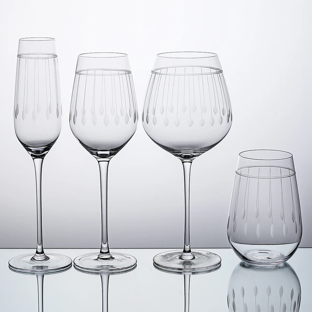 Hand carved crystal wine glasses red wine cup banquet personalized champagne wine cup custom logo