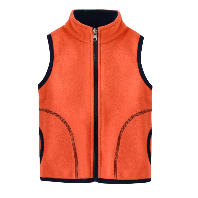 
Cheap Polar Fleece Vest High Quality Thick Custom Zipper Fly Pockets Fleece Vest Kids 