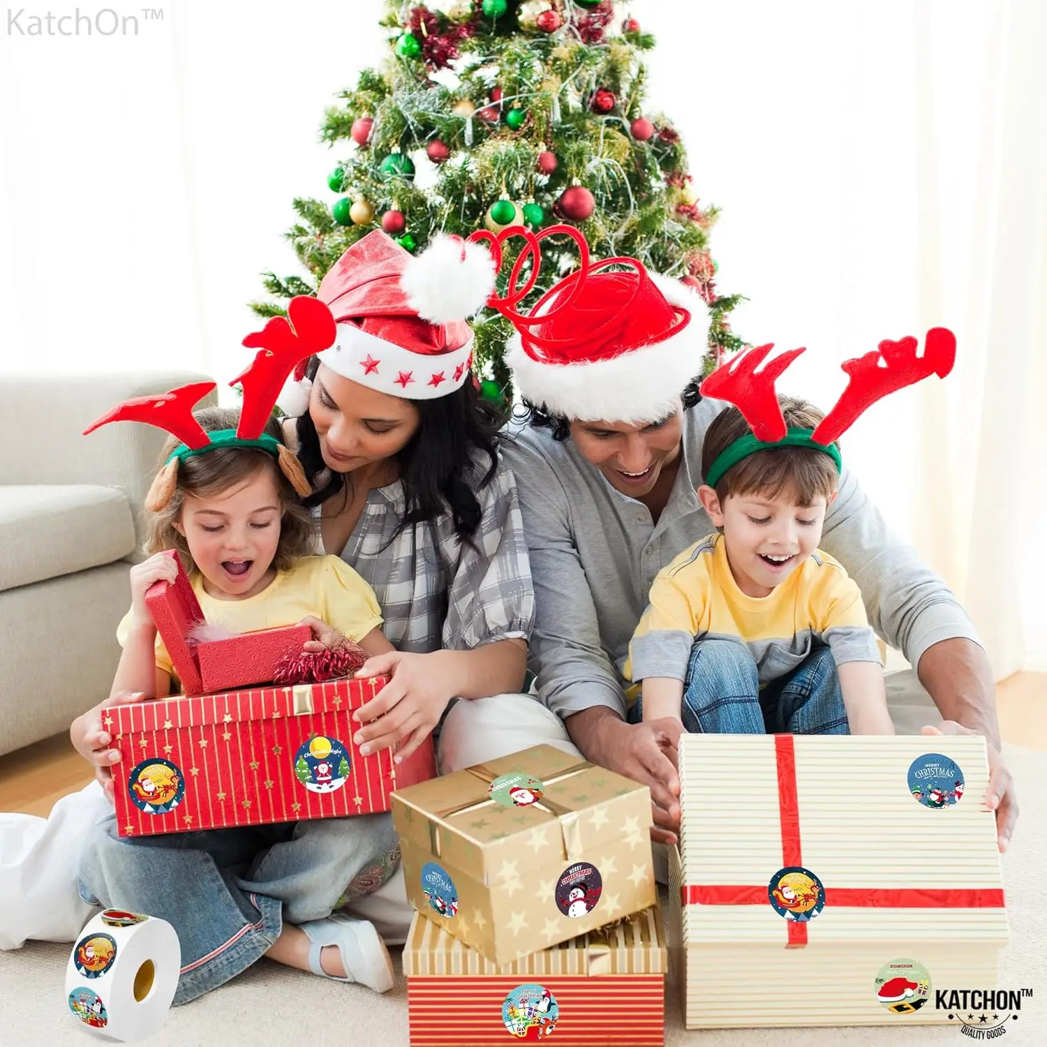 Custom Christmas Stickers Holiday Stickers for Card Envelope Adhesive Christmas Label Stickers for Awarding Kids