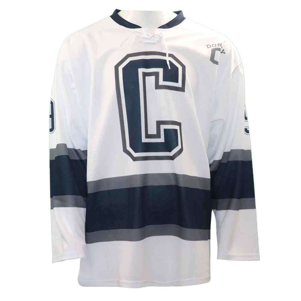 Классическая профессиональная вышитая снасть на заказ, саржевая сшитая нашивка, воротник со шнуровкой, хоккейные Джерси Лиги