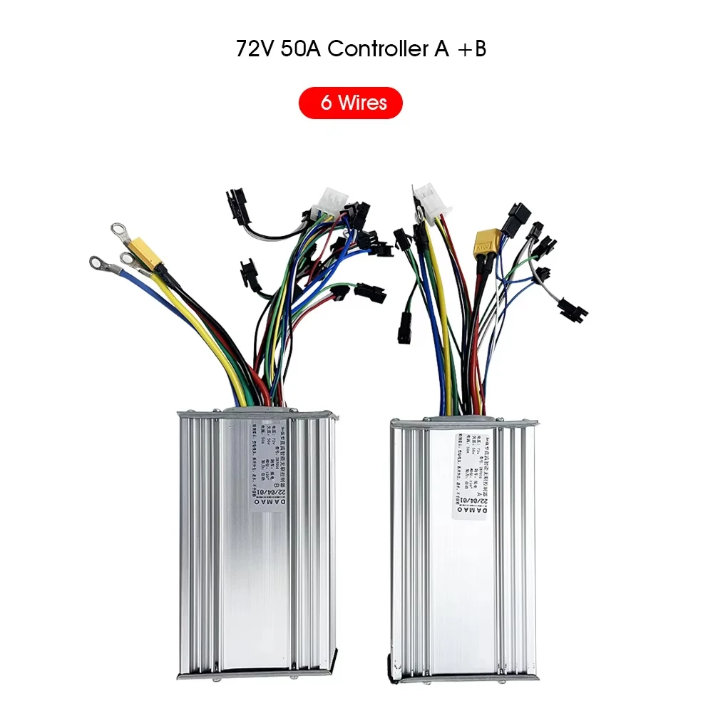 Controller Display Accelerator for Dual Engines 6000W 7000W Electric Scooter Spare Accessories DAMAO 72V 50A 6 Wires