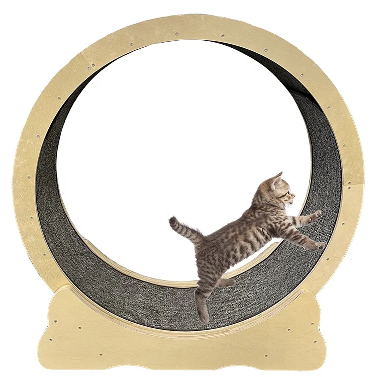 Cat Pet Dog Fun Treadmill Fiber Board Plywood Wooden Pet Tread Exercise Running Wheel