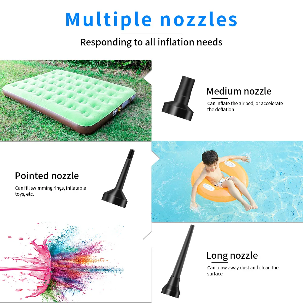 Amazon Hot 3 in 1 Portable Air Pump Quick filling Mattress Wireless Rechargeable Duster 4500Pa Car Vacuum