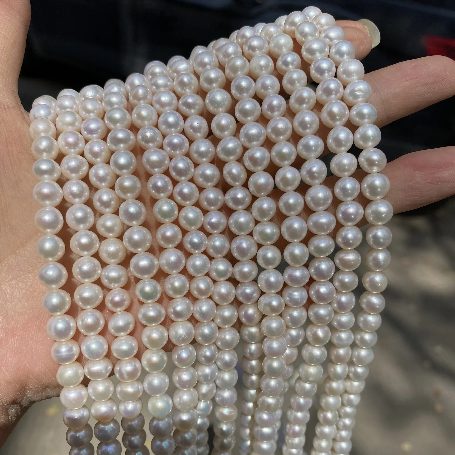 4-20mm White Imitation Round Baroque Water drop Button Pearl Bead Pendant Necklace Jewlery DIY Colour Size Hole