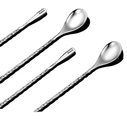 Modern 12 Inch Long Handle Cocktail Fork Mixing Bar Spoon Stainless Steel Cocktail Swizzle Sticks