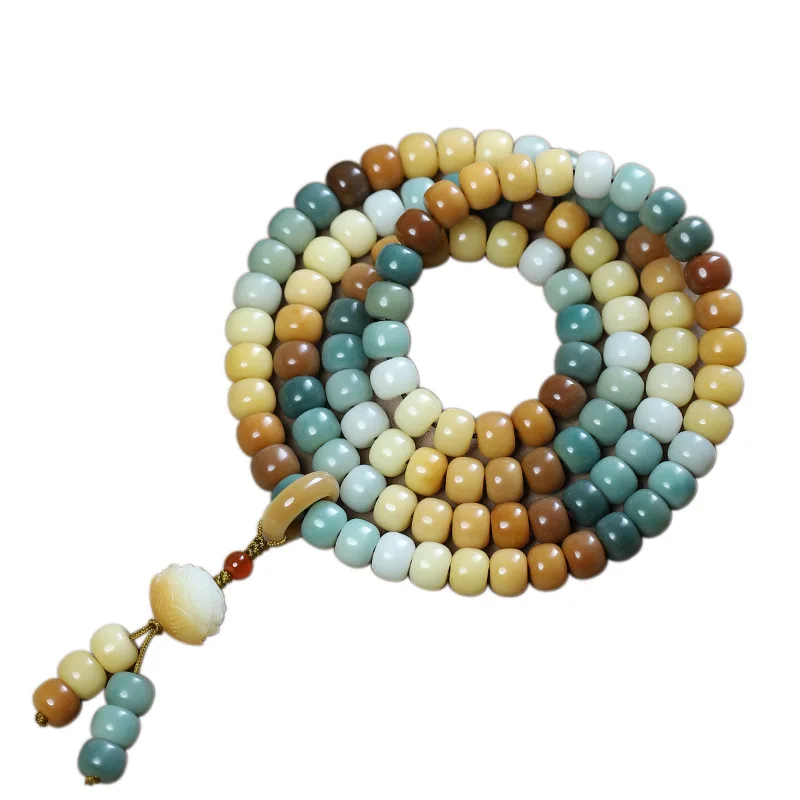 Hot Sale White Jade Bodhi 108 Pieces Lotus Pendant Rosary Beads Necklace Bracelet Religious Jewelry For Men Women