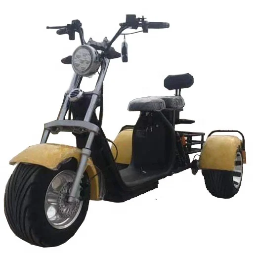 China factory electric scooter 3 wheel citycoco with double seat and front shock absorber