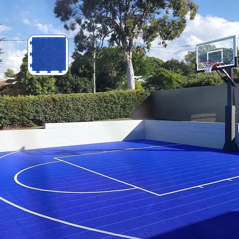 HI-Q Can Use 10 Years Plastic Flooring for Outdoor Sport Court pp Tennis Floor Basketball Design Marking Materials