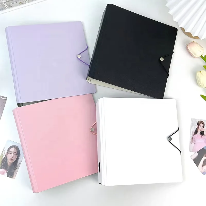 Simple Loose Leaf Photo Album Waterproof PP Cover 2/4 Ring Binder A4 Card Book with 25 Photo Sleeve 2 Divider