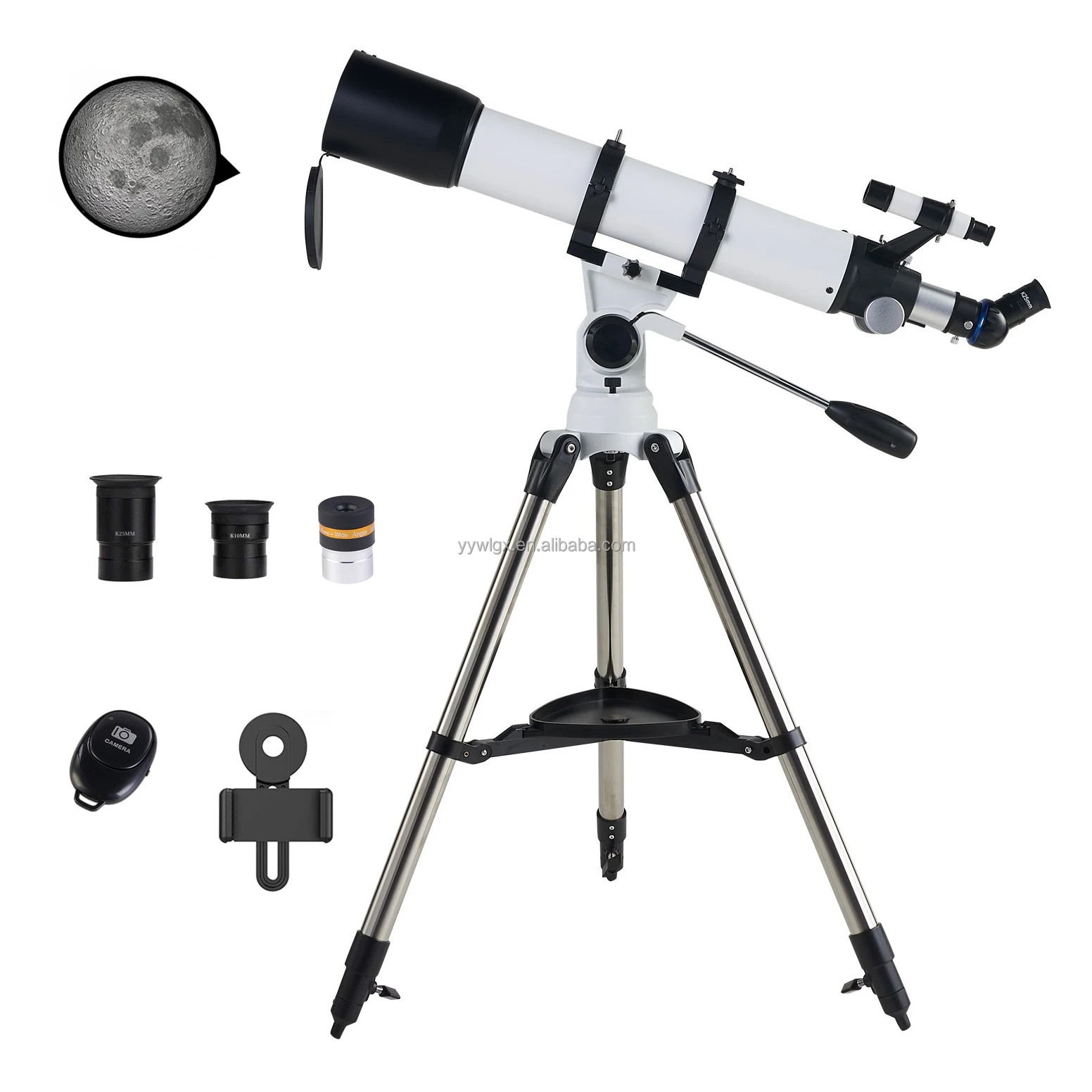 Astronomical telescope 90700 Portable Travel Telescope with Phone Adapter Powerful AZ-Mount Telescope with Tripod