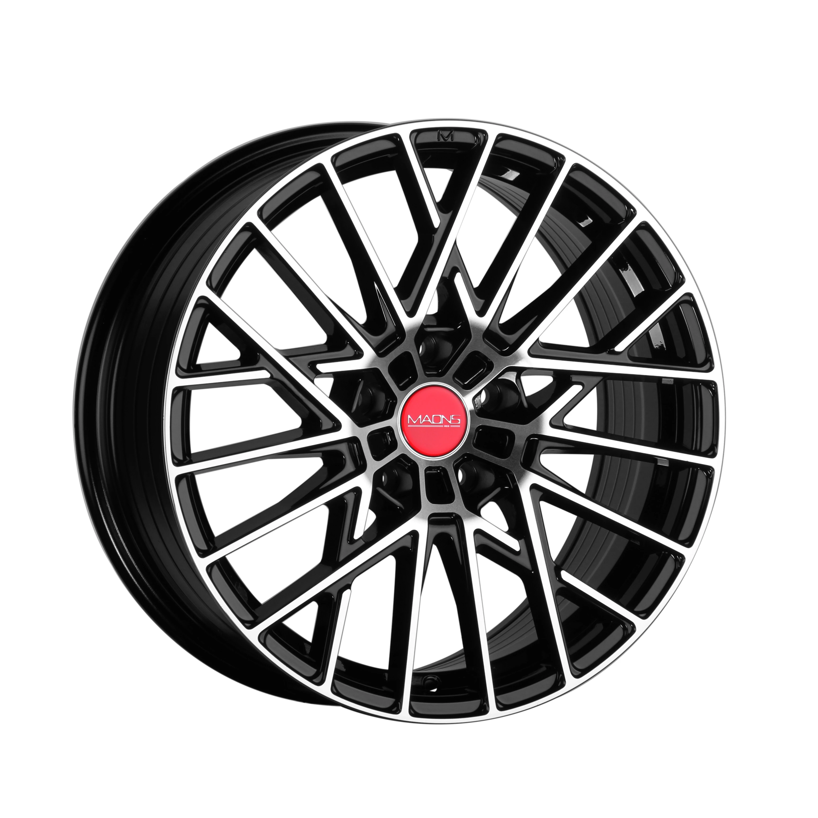 Chinese Alloy wheels,Model No.MR9,18x8.0 ET38 PCD 5-108 CB73.1,Black machined face.