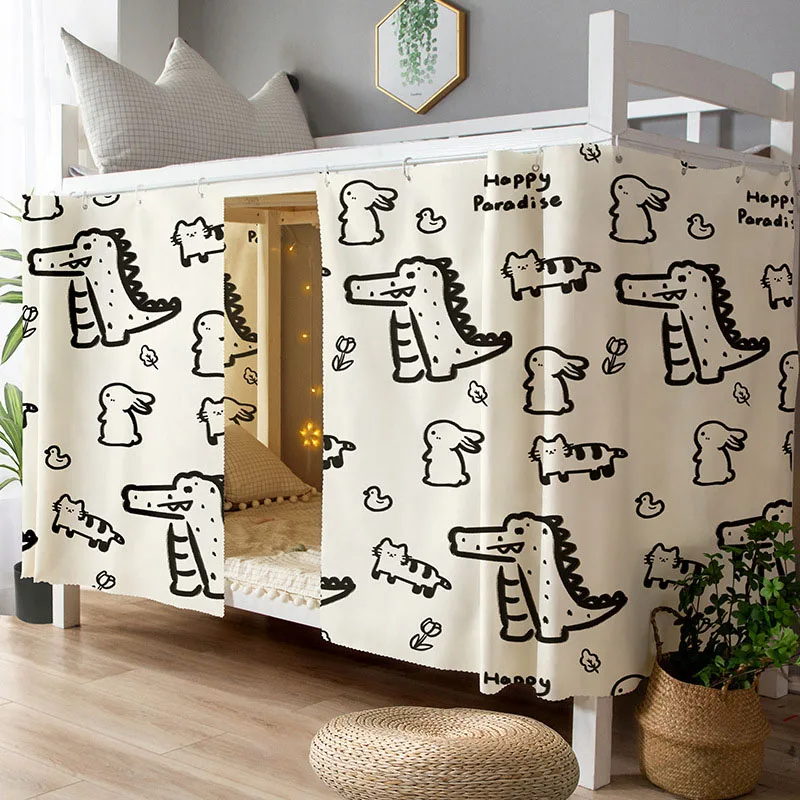 Shading breathable cartoon digital printing one-side bed curtains 1.2m height single loft bed canopy upper and down beds curtain