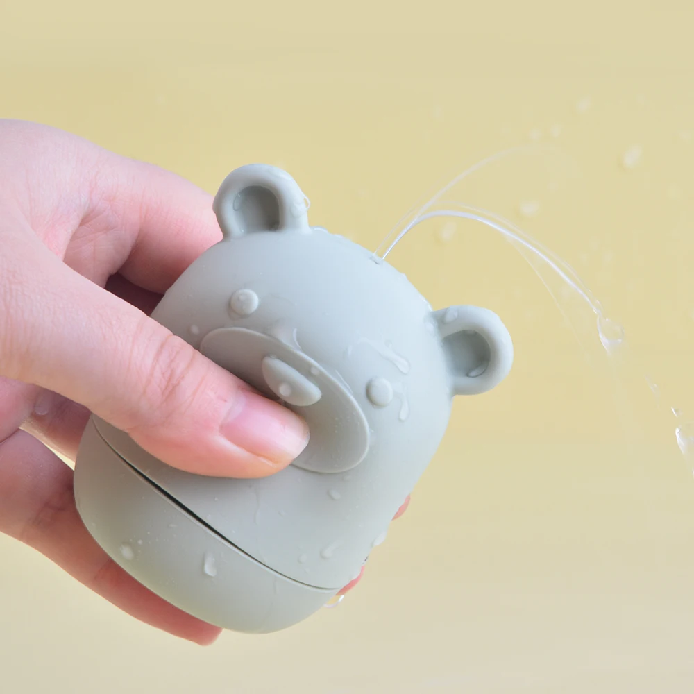 2024 Custom Logo Silicone Bath Toys Soft Animals Squirt Water Bathtub Toy BPA Free Water Spray Baby Bath Toy
