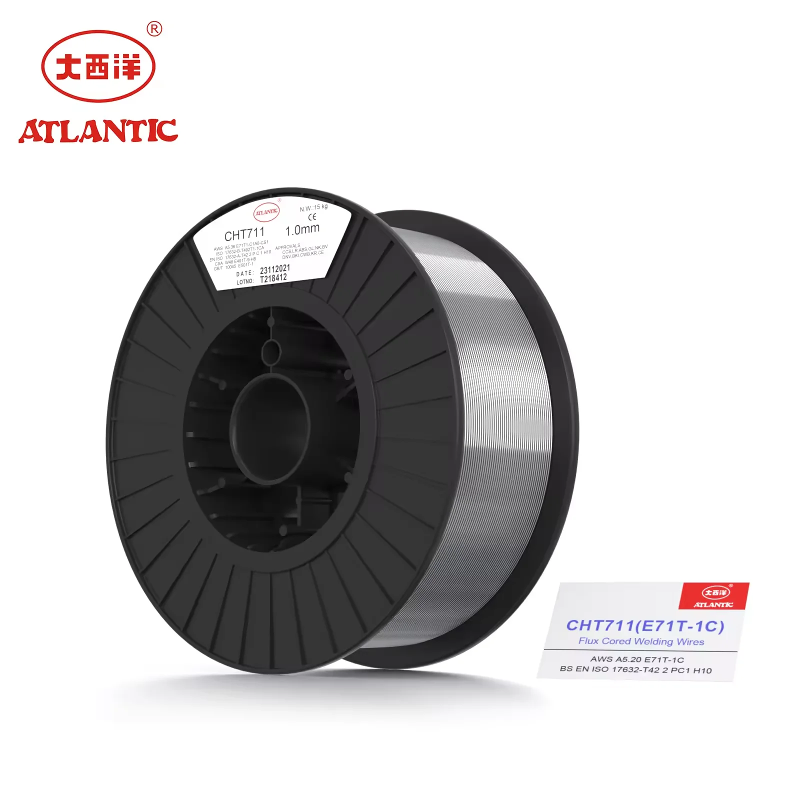 Заводская цена ATLANTIC OEM OBM ODM AWS медь 0 8 мм 1 2 CHT711 E71T-1C E71T1 флюсовая сварочная проволока