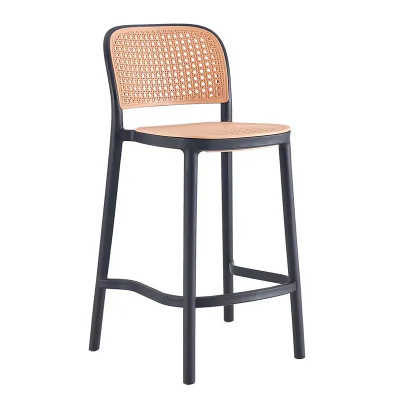 Pp Plastic Modern Nordic Style Shop Pub Cafe Hotel High Chair Cross back Bar Stools