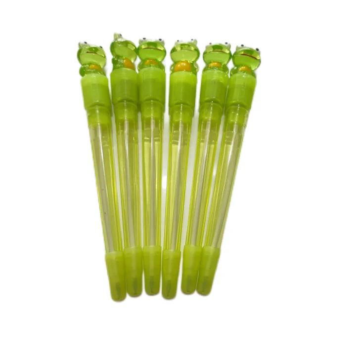Promotional ABS Acrylic Kids Back to School Stationery Frog Globe Pig Pumpkin Halloween Toy Ball Pen with Light