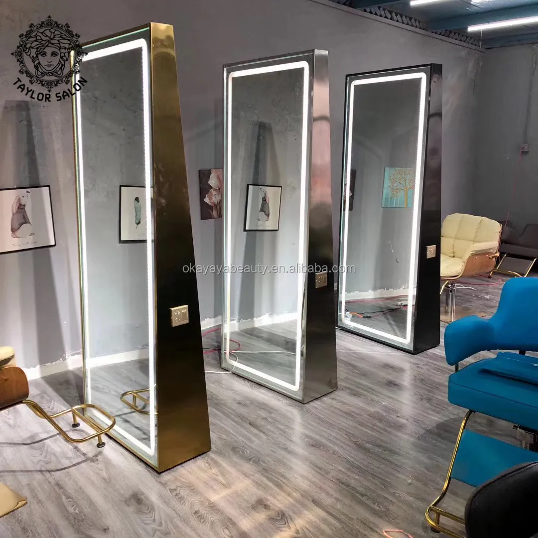 Hot sale salon furniture barber mirror station hairdresser station hair salon stand led mirror station