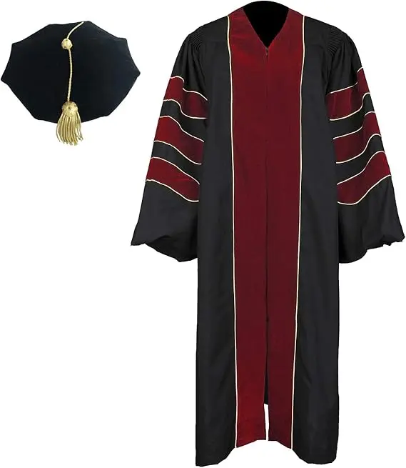 Unisex Premium Doctoral Tam Gown for Faculty Professor Doctoral Graduates
