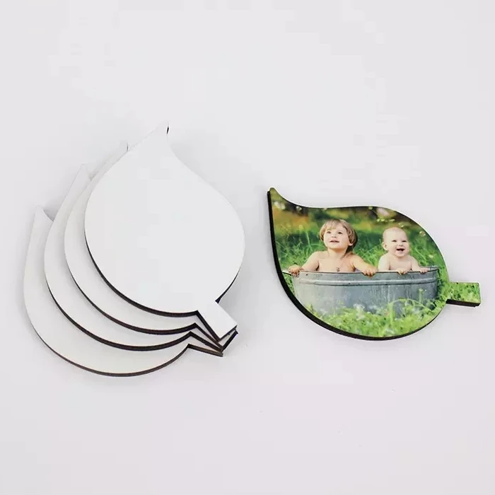 Customized wood sublimation blanks business card round square shape sublimation mdf fridge magnets