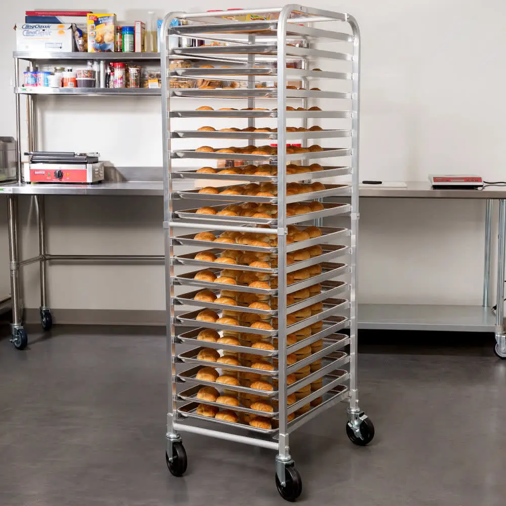 Customized Size Stainless Steel Dry Tray Trolley, Bakery Rotatory Oven Trolley,Cold Room Freezer Use Multiple Layer Carts