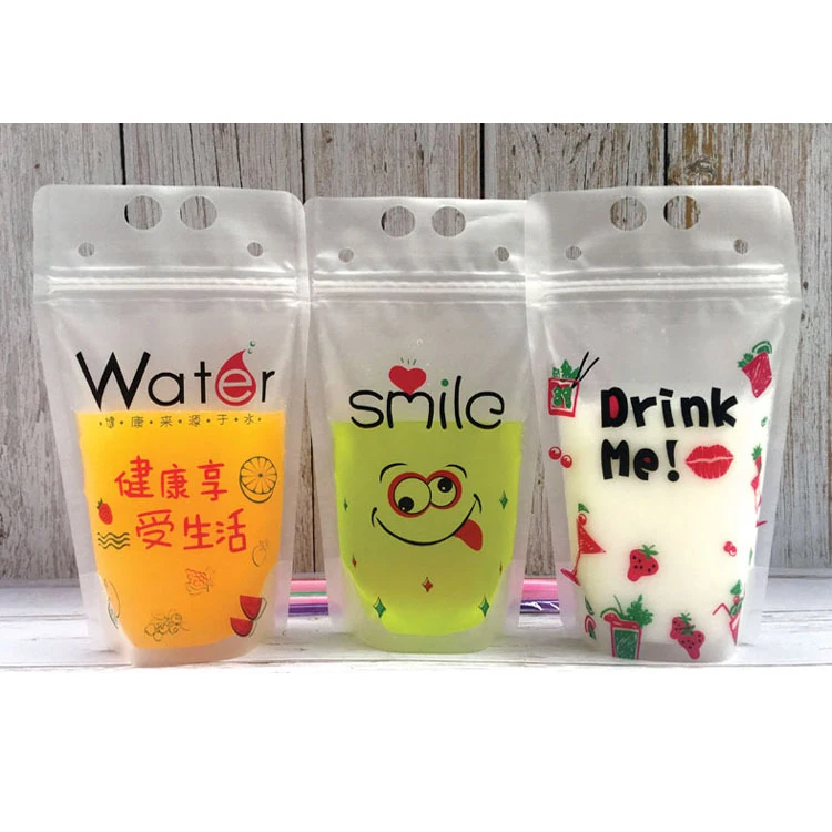 Custom ziplock clear bag energy drink beverage high quality bag to take out beverage packaging plastic bag