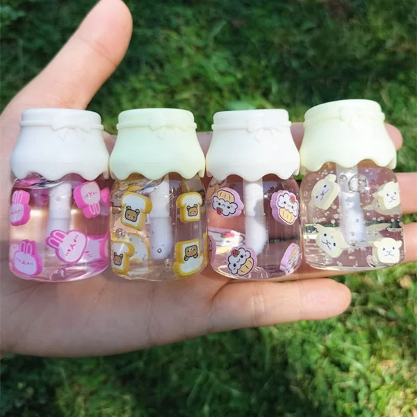 Custom Milk jar Bottle lip makeup cosmetics Lipgloss Best Selling Fruit Flavor Lip Gloss Jars Moisturize Baby Bottle Lip Glaze