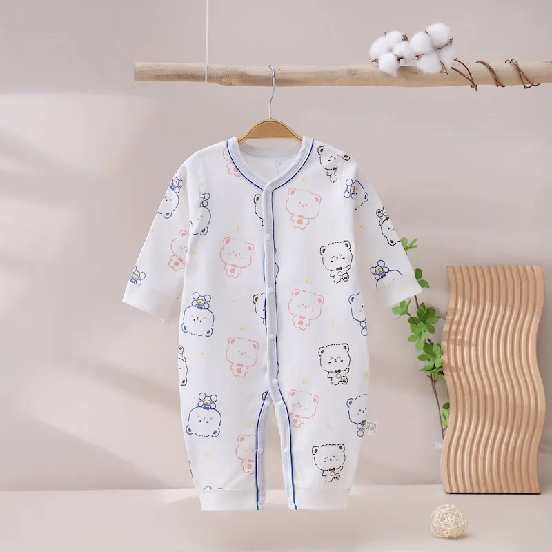 Autumn winter and spring baby clothes boneless pure cotton Class Aa newborn jumpsuit male and female baby crawling clothes