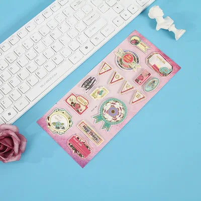 Kawaii Anime 3d bubble stickers Kindergarten reward stickers paper toy factory car flower puffy sticker for kids