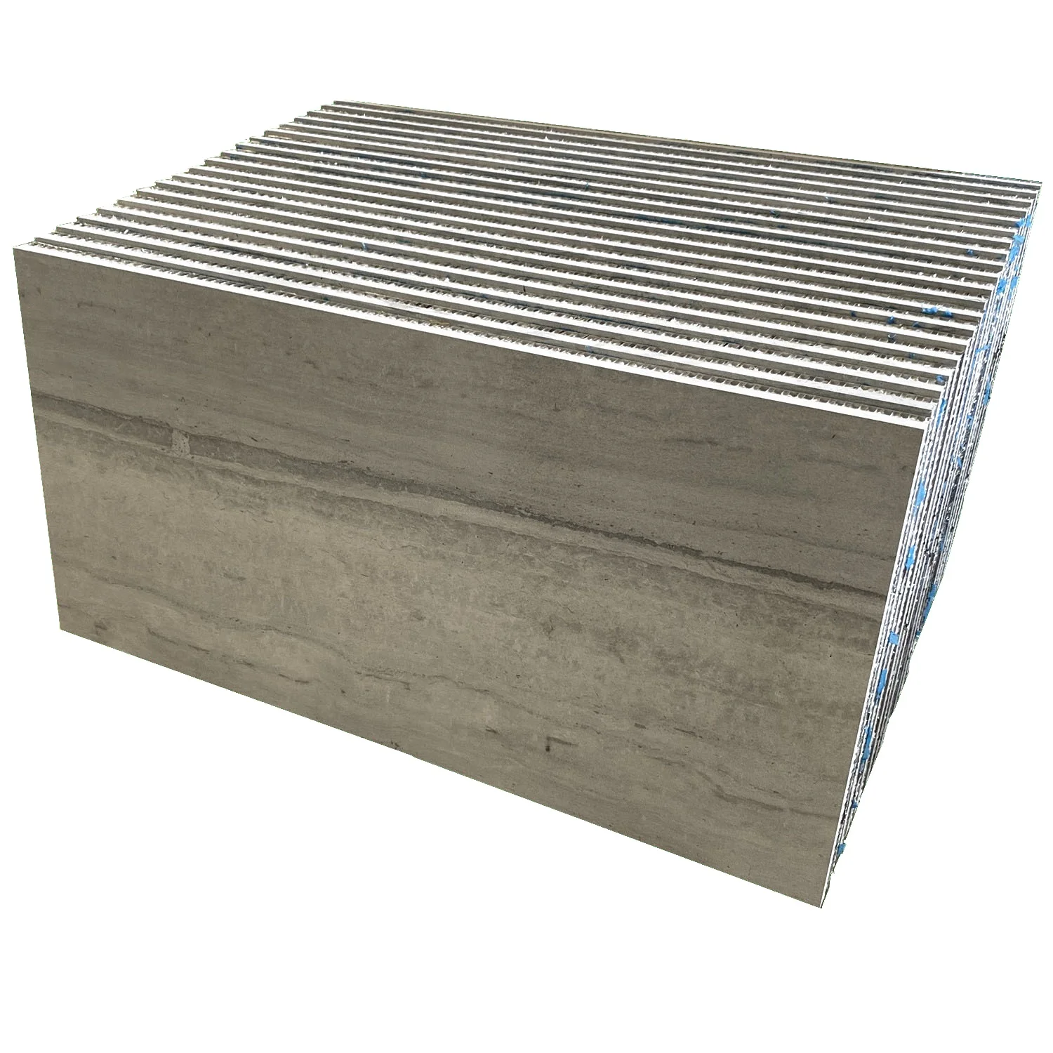 Grey Wood Grain Marble Facade Cladding Stone Aluminum Composite Panel for Exterior