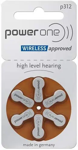 Hearing Aid Batteries Power One Size 312 Zinc Air Hearing Aid Batteries