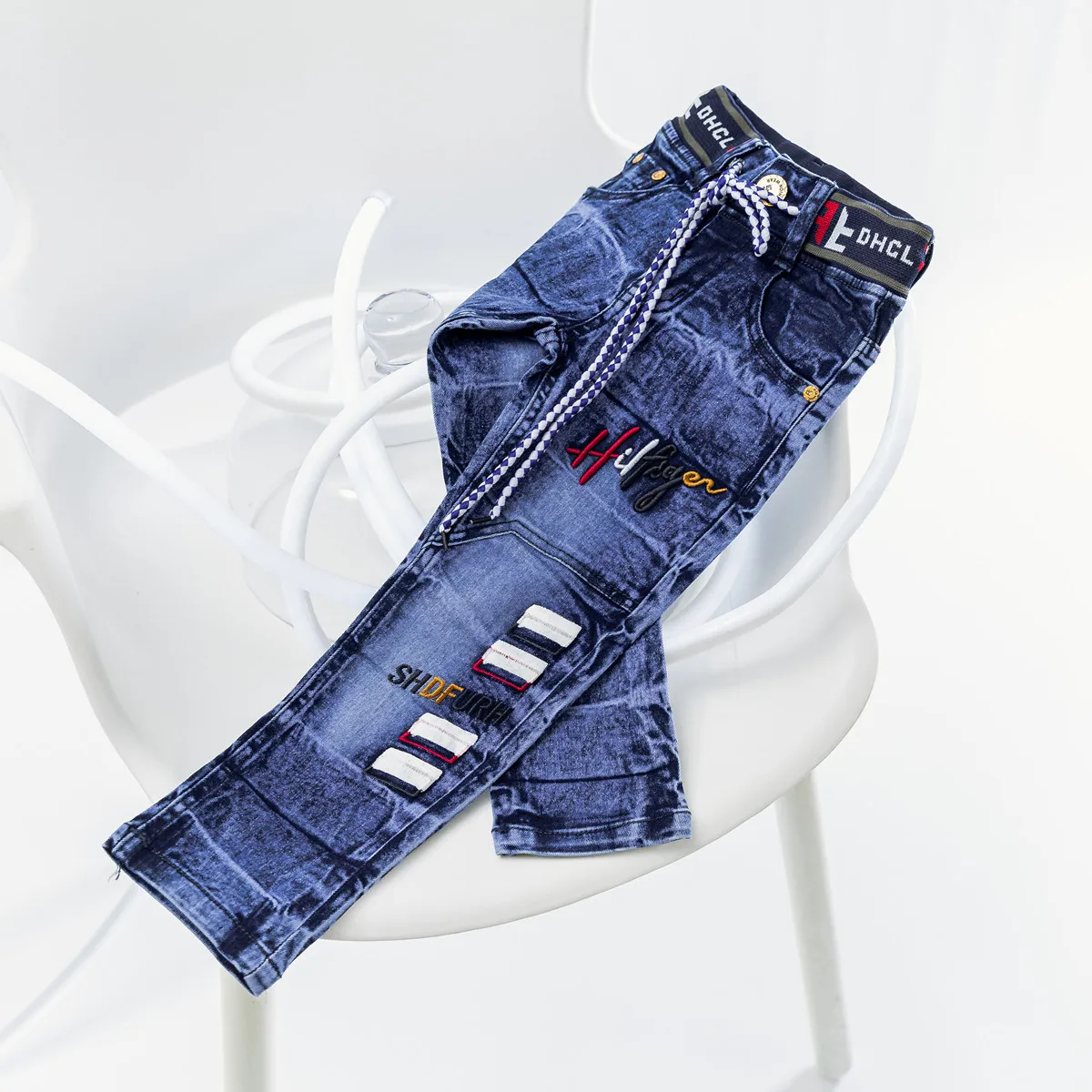 4-13 Years Children Fashion Clothes Classic Denim Clothing Long Trousers Baby Boy Casual Bowboy Kids Boys Jeans Pants
